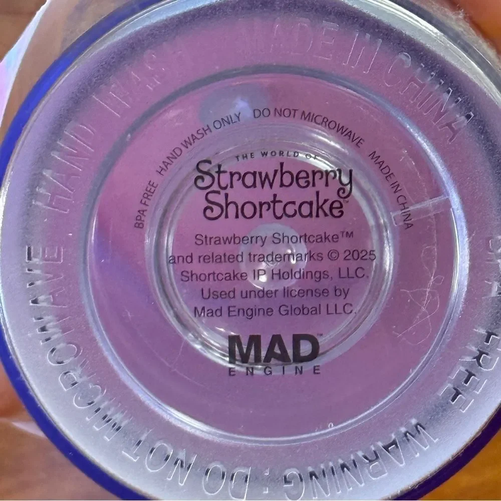 Mad Engine 24 Oz. Strawberry Shortcake Tumbler Rainbow Ice Cream Pink Straw